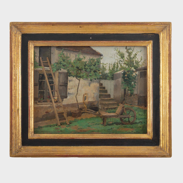 Rustic Retreat: Painting of a French Farmyard