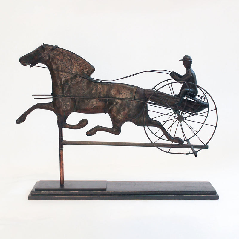 Galloping Trotter: Vintage Copper Horse Weathervane