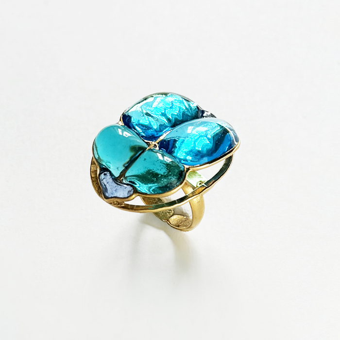 Loulou De La Falaise Egyptian Scarab Ring, Aqua