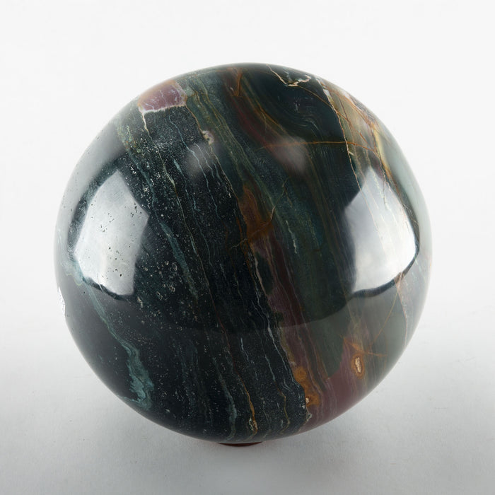 Tides in Stone: Large Ocean Jasper Sphere, 8.5"