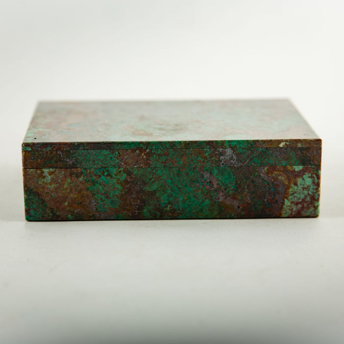 Rectangular Chrysocolla Box with Gilt-Brass Hinge, 6" Wide