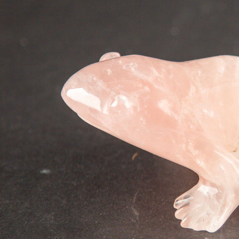 The Prince in Waiting: Carved Rose Quartz Frog