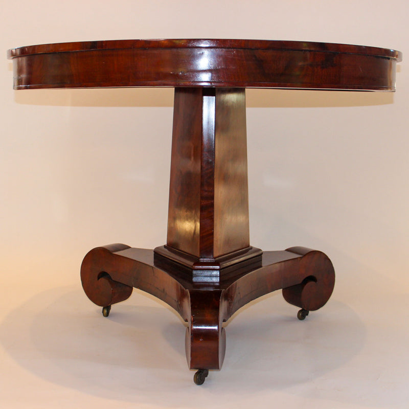 19th-Century Mahogany Empire-Style Guéridon Center Table