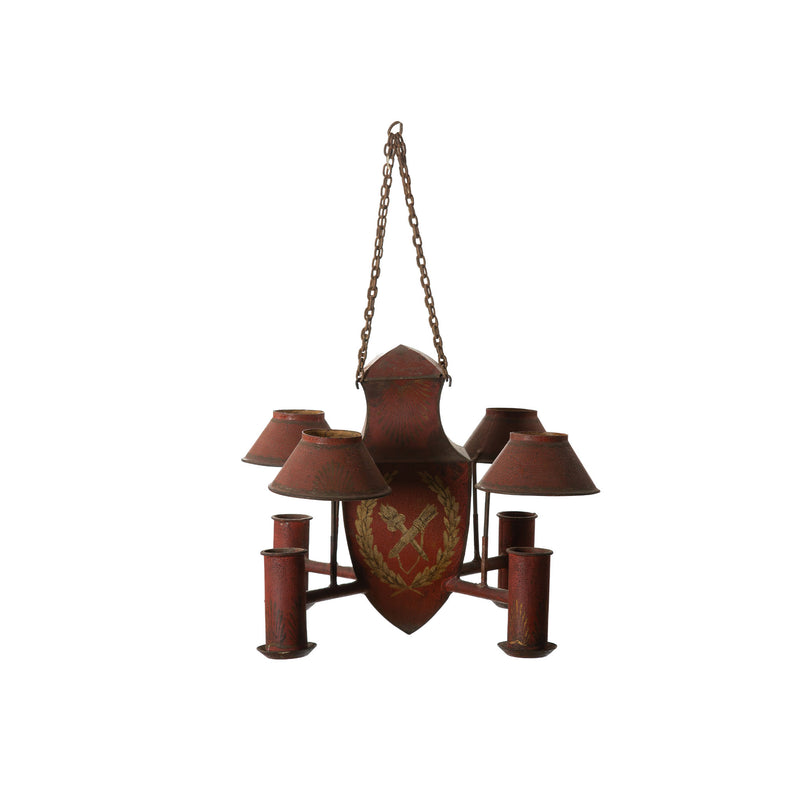 Empire of Light: Directoire Period Red Tole Chandelier