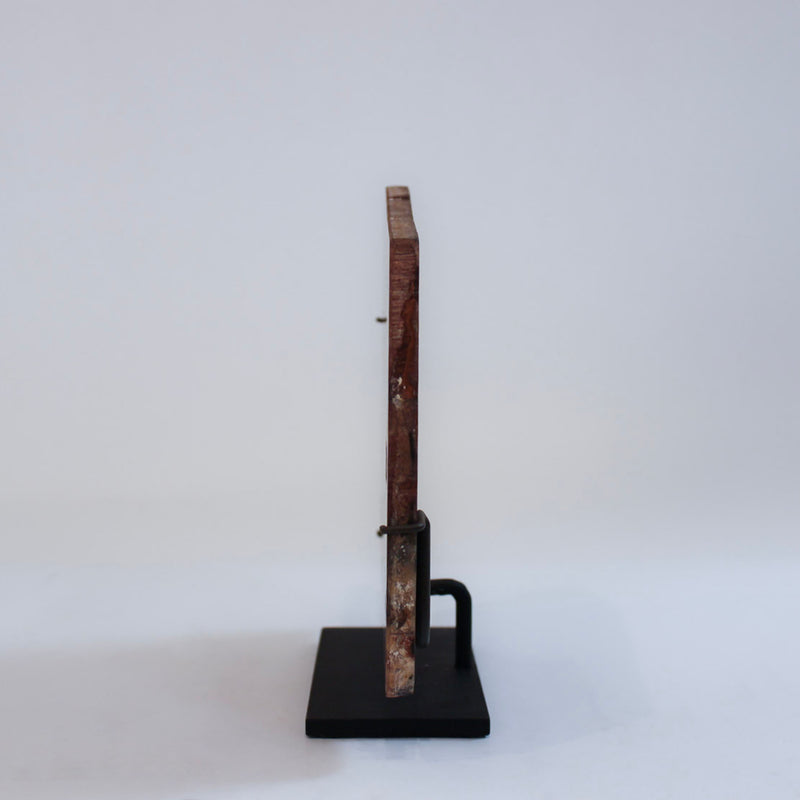 Large Polished Banded Red Jasper Specimen on Custom Steel Stand