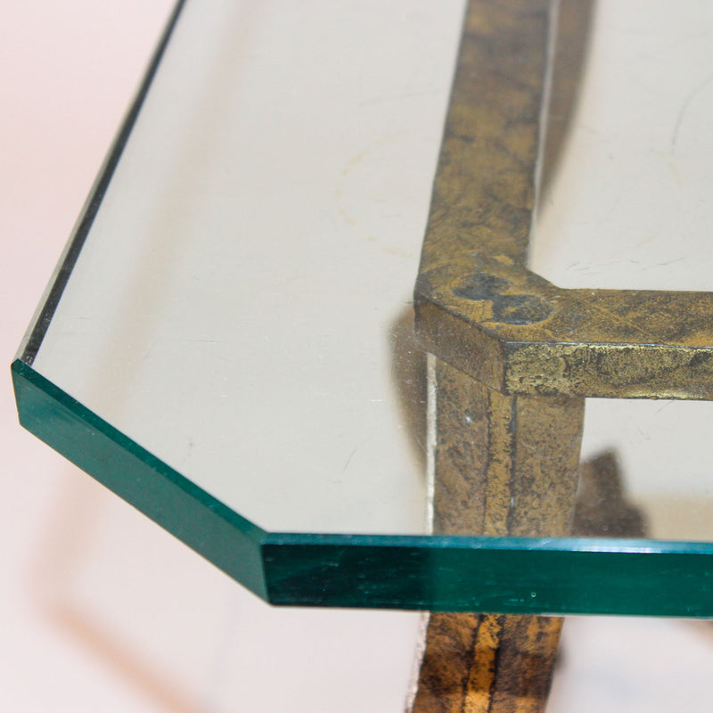 Maison Ramsay Gilt Wrought Iron and Glass Coffee Table