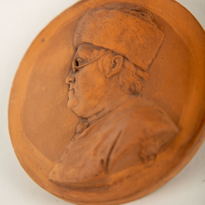 Benjamin Franklin Terracotta Portrait Medallion After Jean-Baptiste Nini