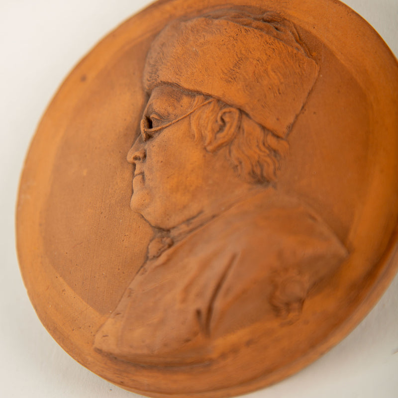 Benjamin Franklin Terracotta Portrait Medallion After Jean-Baptiste Nini