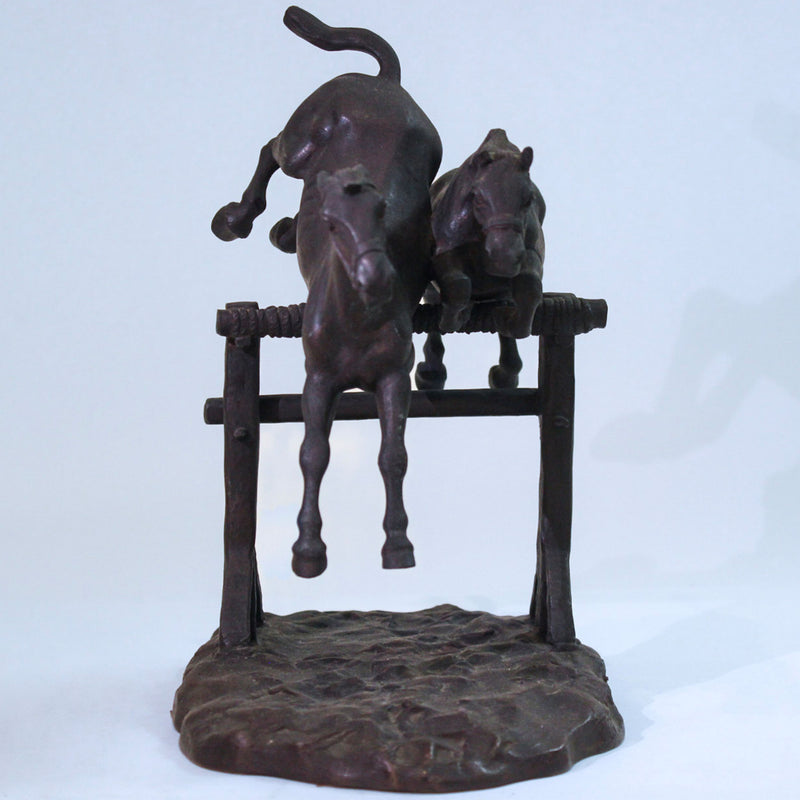 French Bronze Equestrian Group "A Question of Pride" After Constantin Cristesco