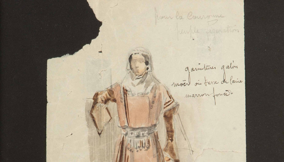 Framed Original Opera Costume Design Water Color, By Charles Betout 3
