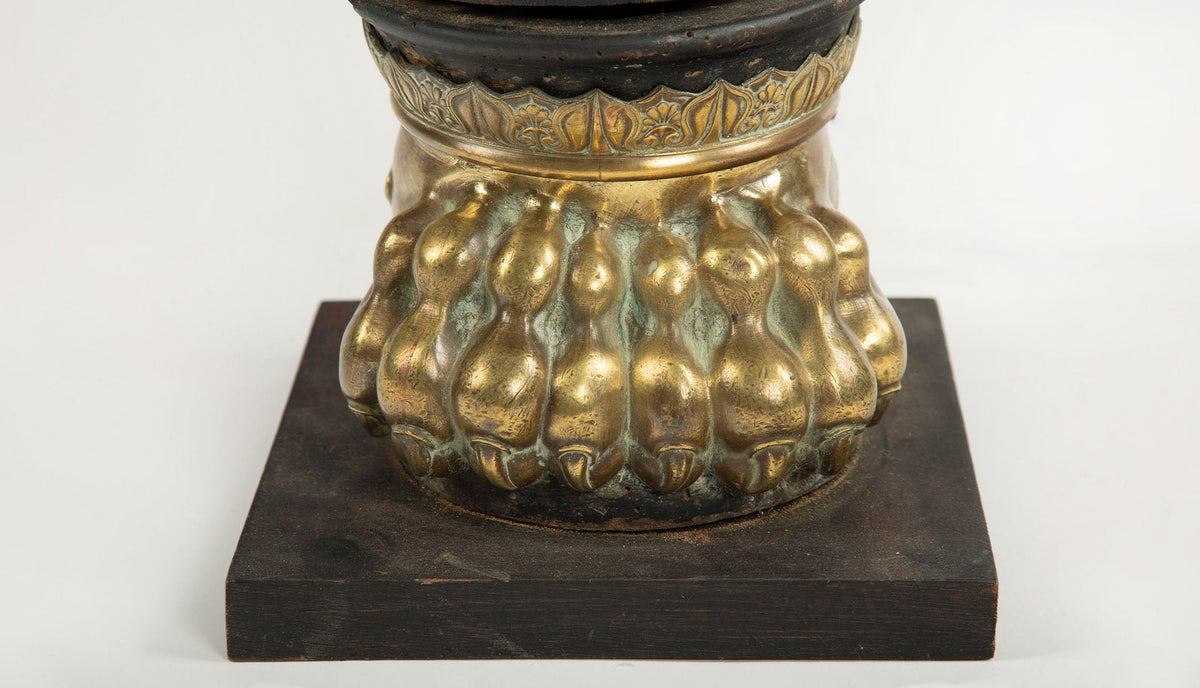 Sculptural Rarity: Pair of 19th Century Italian Lion Paw Table Lamps