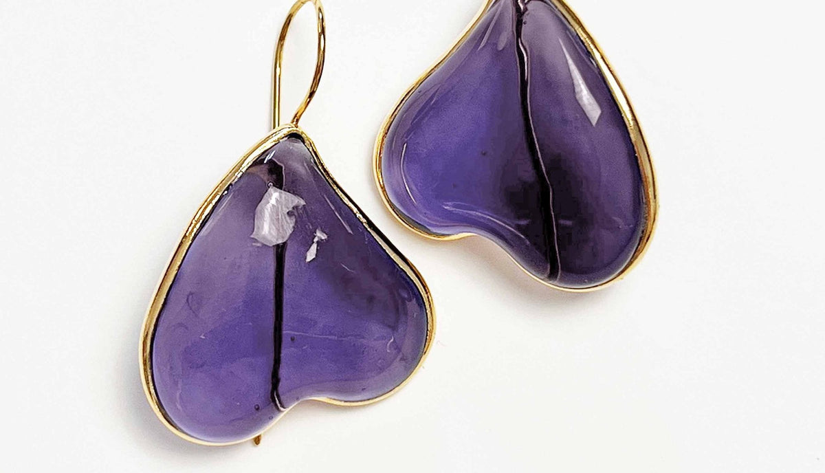 Clover Earrings, Orchid