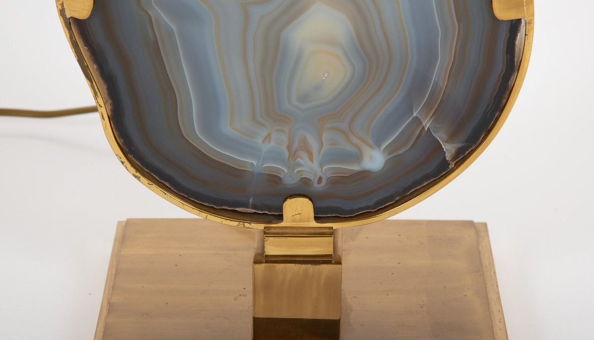 Formed by Nature, Finished in Brass: Mid Century Willy Daro Agate Lamp