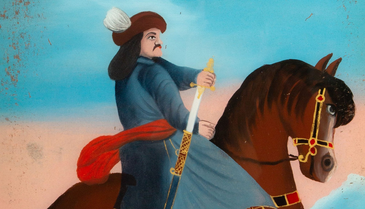 Anglo-Indian School: Églomisé Portrait, 19th Century