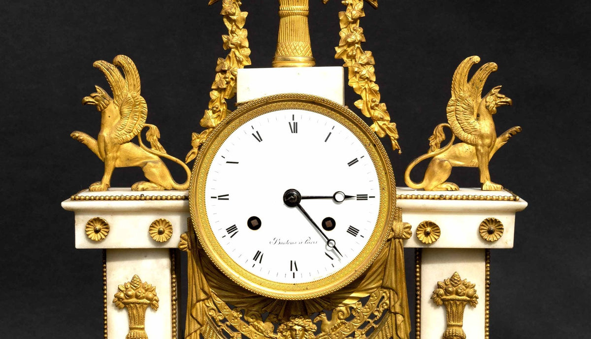 Bronze and Marble Mantel Clock