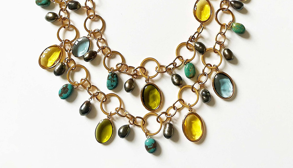 LOULOU DE LA FALAISE Double Row Hoops Chain Necklace