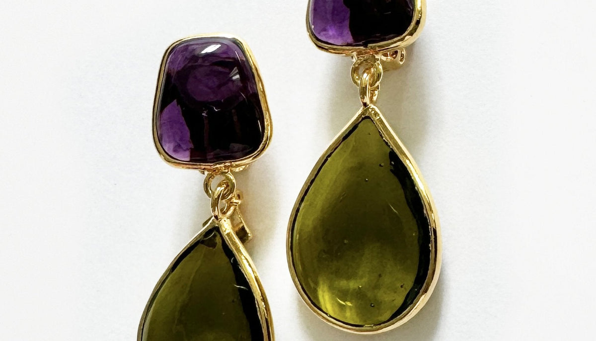 Loulou De La Falaise Double Trapeze Earrings, Ivy