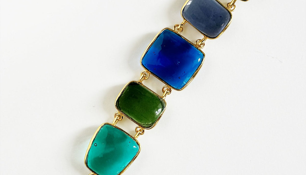 Loulou De La Falaise Trapeze Bracelet, Blue / Green
