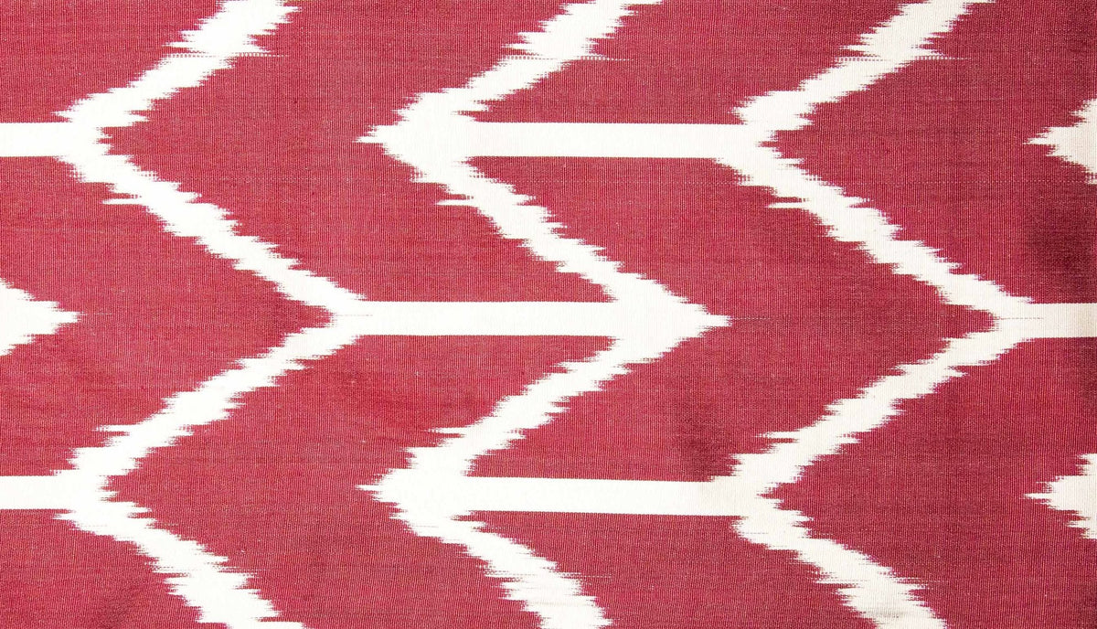 Ikat Pillowcover, Red and White