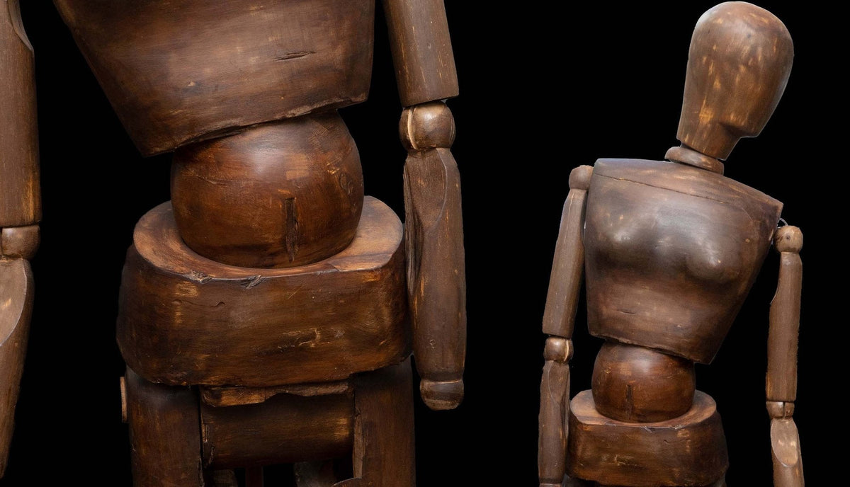 Rare Life-sized Carved Wood Mannequin