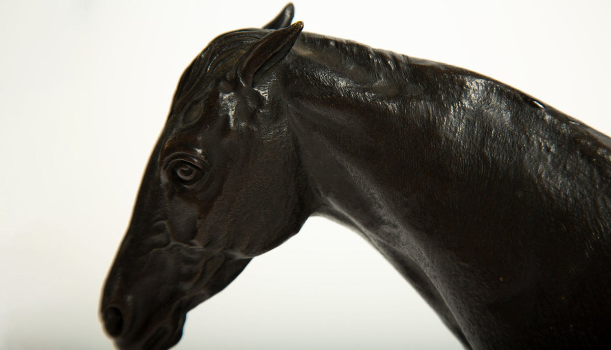 Fakir, English Thoroughbred Stallion – Early 20th-Century Patinated Bronze