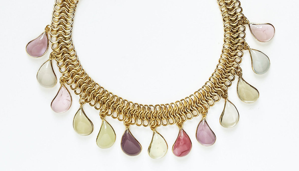 Loulou De La Falaise Teardrop Short Necklace, Beige