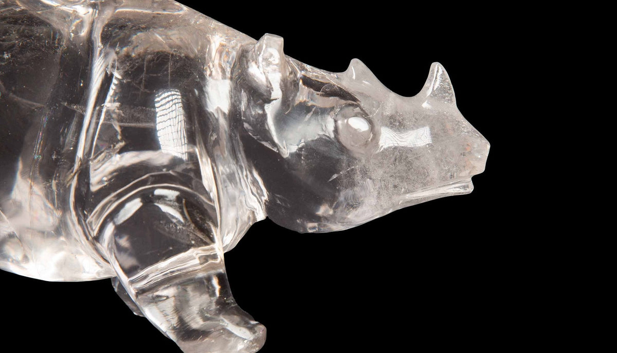 Rock Crystal Carved Rhino
