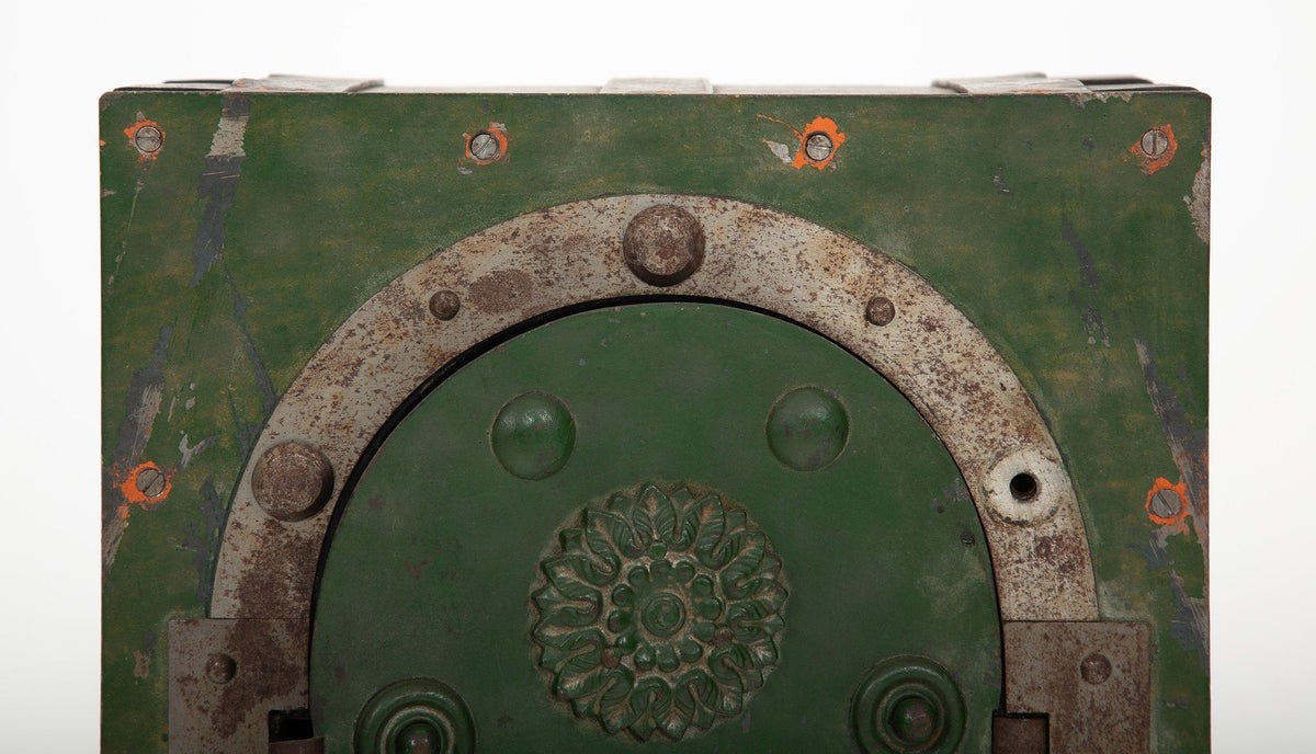 Antique Italian Iron Safe with Complicated Locking Mechanism