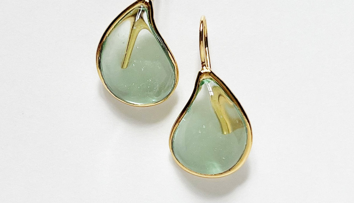 Loulou de la Falaise Teardrop Earrings, Light Green