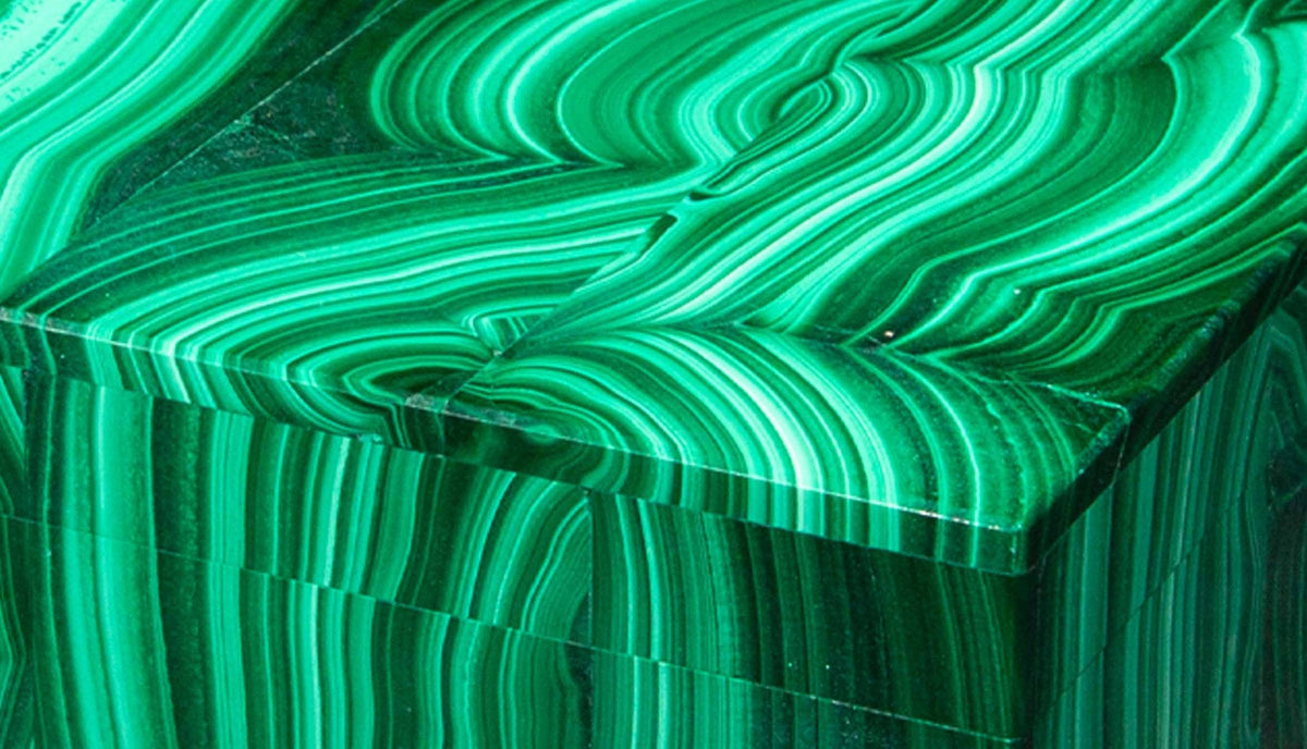 Malachite Hinged Box, 4"