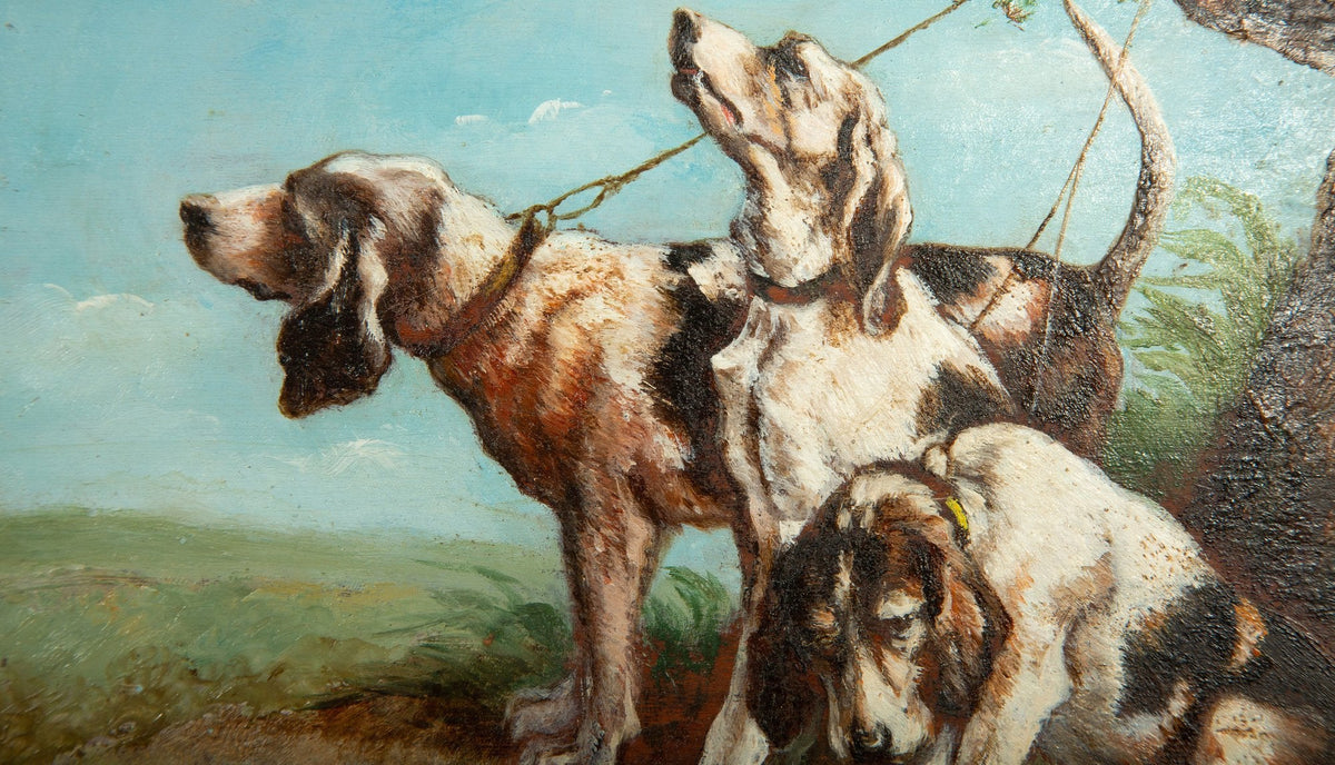 Joseph Urbain Melin, Relay of Hunting Dogs at Rest, 19th Century