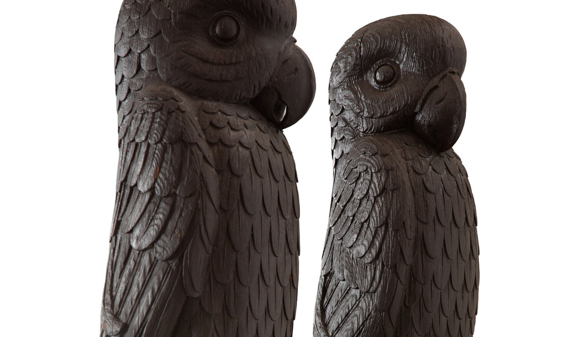 Carved Wooden Parrot Columns