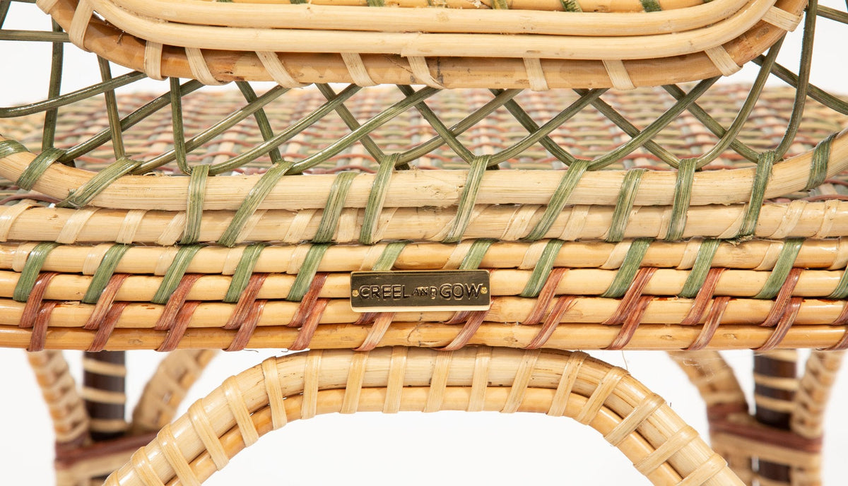 Marshan Rattan Side Chair By Creel and Gow, Green