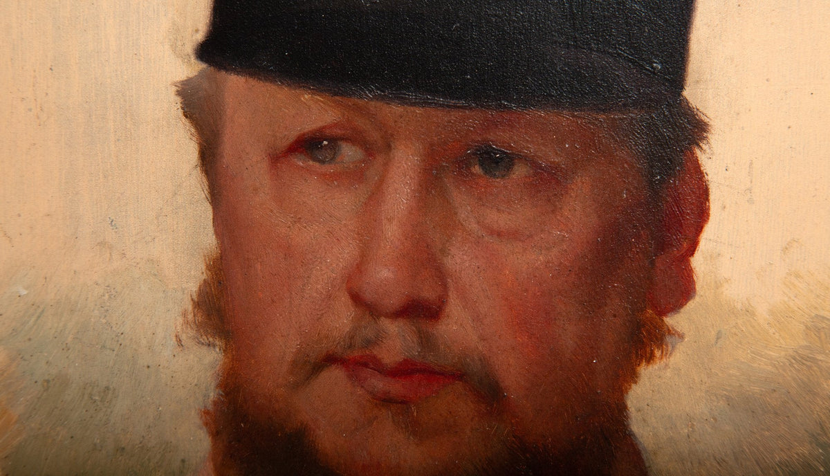 19th Century Portrait of a Hunter, Oil on Panel