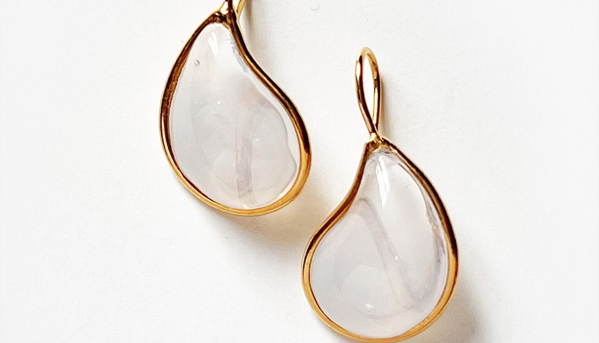 Loulou de la Falaise Teardrop Earrings, Opaline