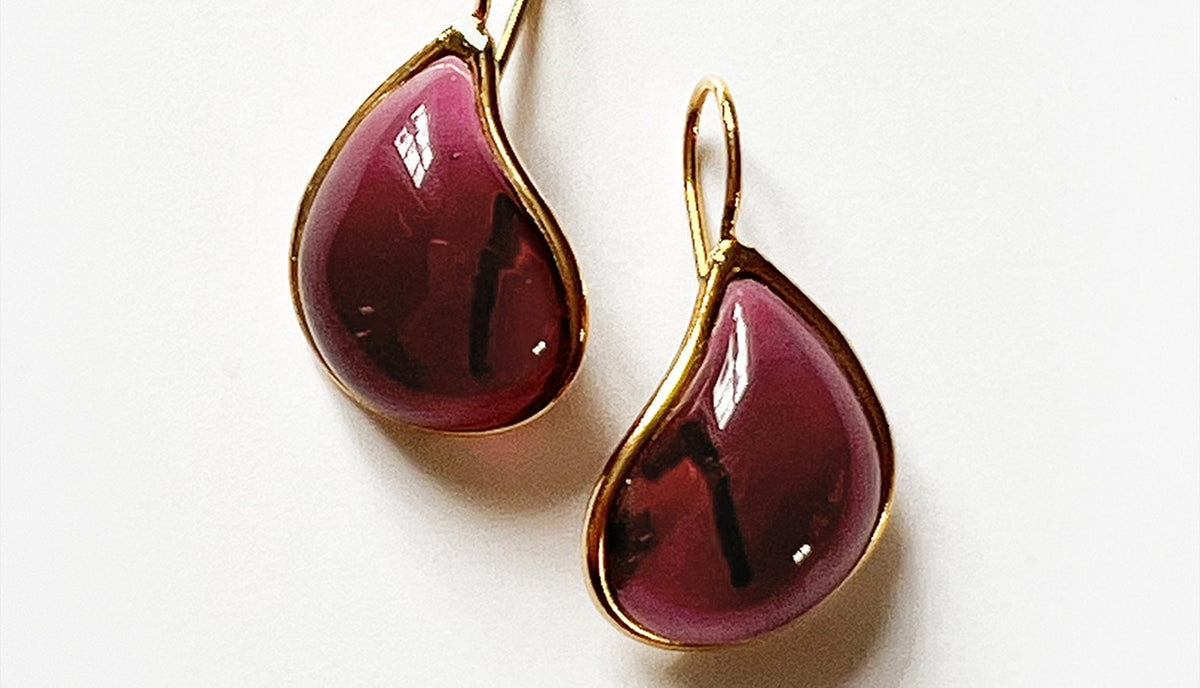 Loulou de la Falaise Teardrop Earrings, Rose