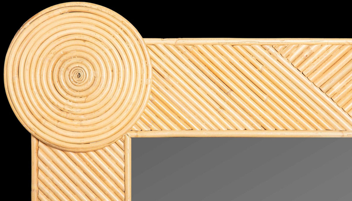 Pencil Reed Rattan Geometric Wall Mirror 43.5"H by Creel and Gow
