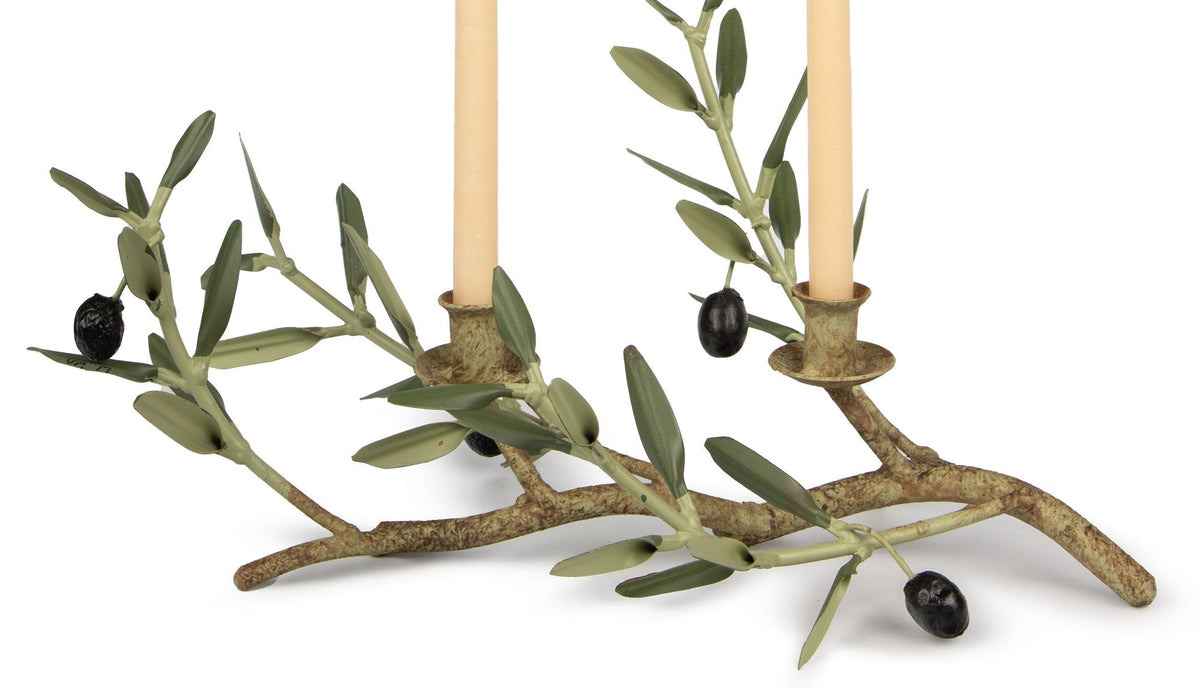 Olive Branch Double Candle Holder