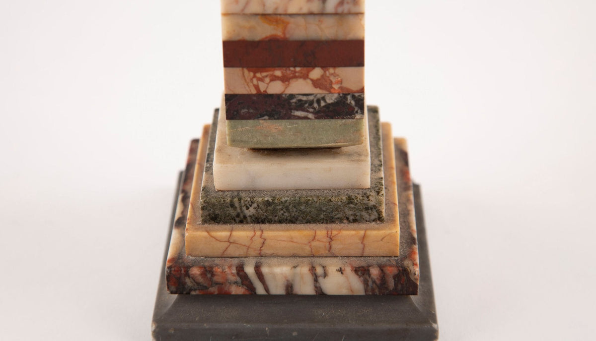 The Traveler’s Monument – Marble and Onyx Grand Tour Obelisk, 19th Century