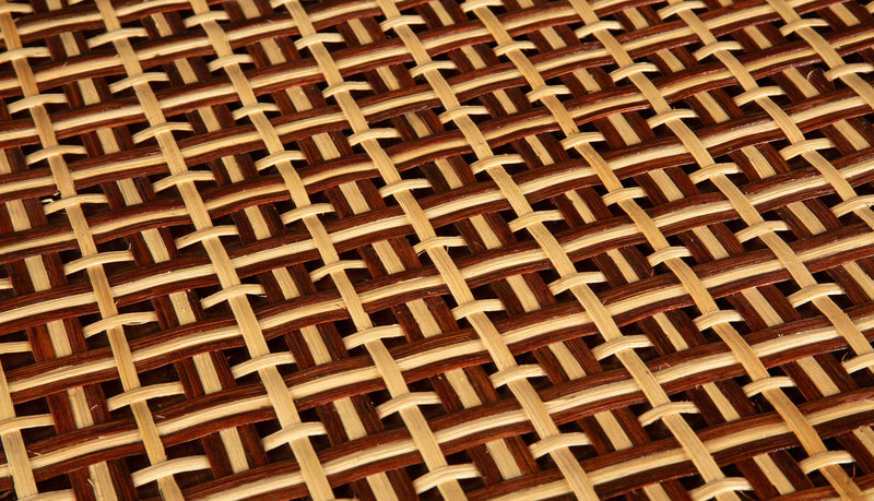 Brown and Tan Rattan Square Side Table by Creel and Gow