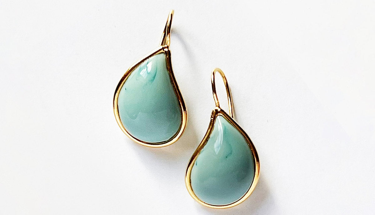 Loulou de la Falaise Teardrop Earrings, Celadon