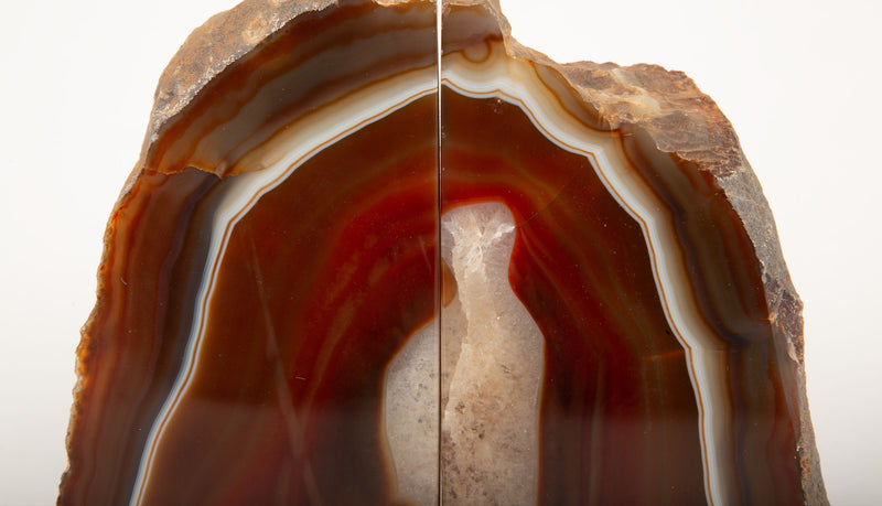 Red Agate Bookends