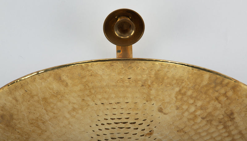 Pair of Hammered Brass Candle Sconces