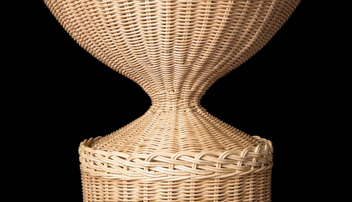 Marco Wicker Pedestal with Urn by Creel and Gow  75.5"H