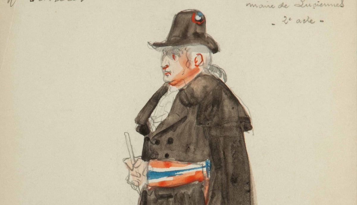 Framed Original Opera Costume Design Water Color, By Charles Betout