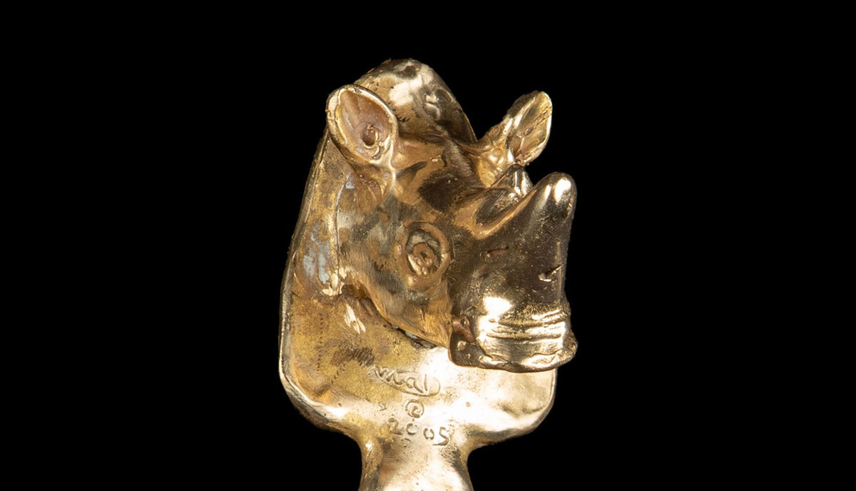 Brass Rhino Bottle Opener