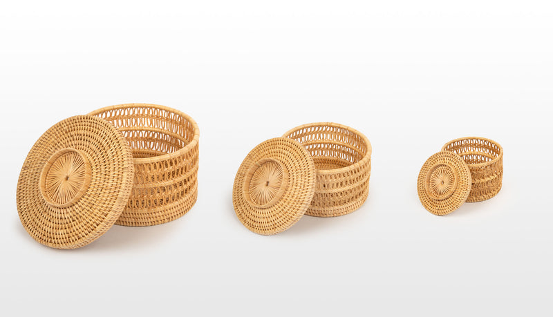 Knotted Rattan Boxes