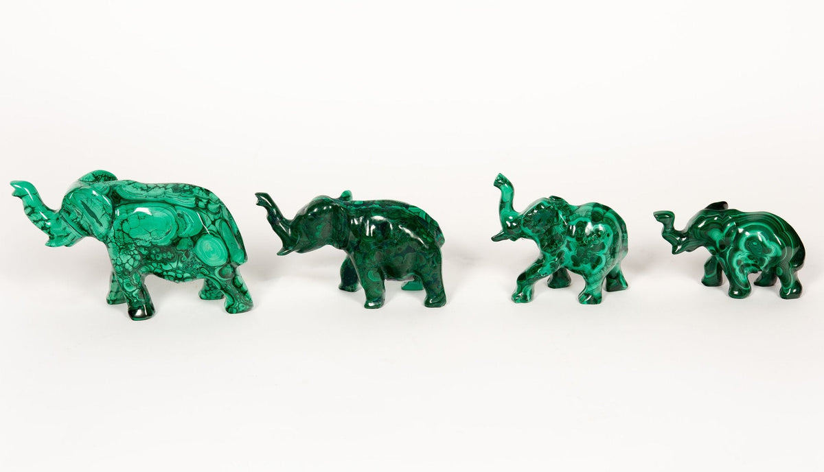 Malachite Elephant, 3.75"
