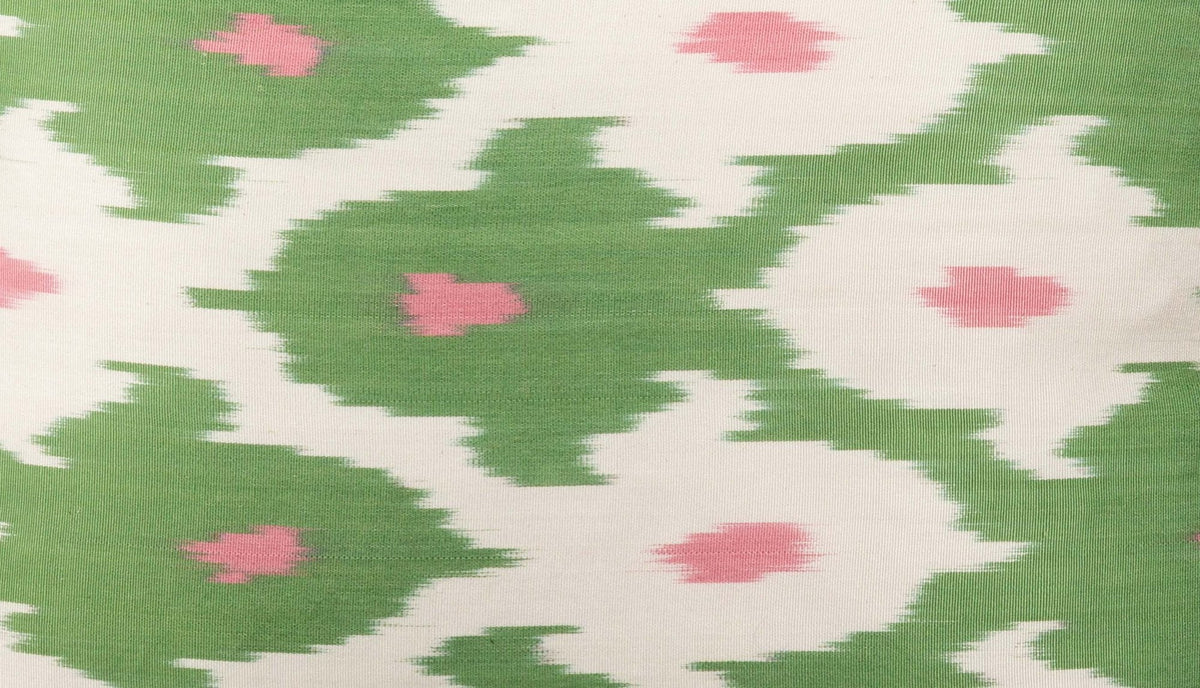 Ikat Pillowcover, Green & Pink