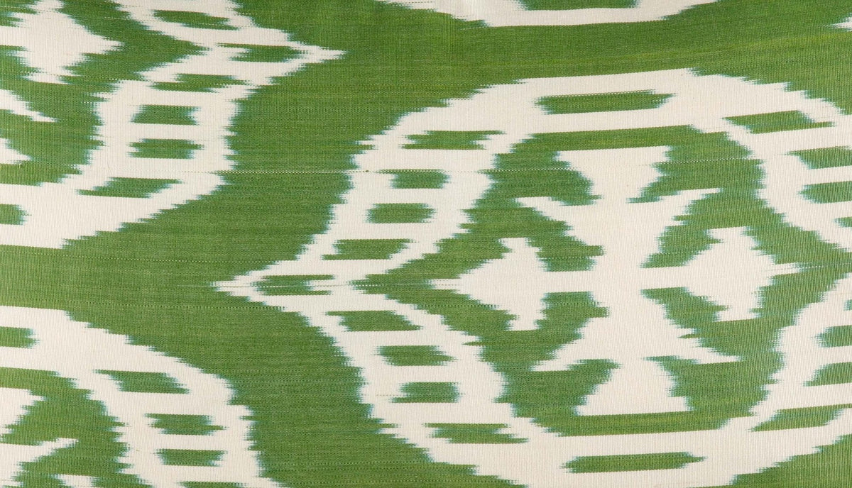 Ikat Pillowcover, Green and White